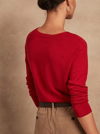 Seamless Merino Crew-Neck Sweater in Responsible Wool | Banana Republic (CA)