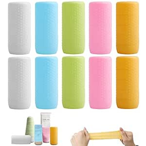 10 PCS Silicone Travel Sleeves for Toiletries, Toiletry Sleeves for Leak Proofing, Leak Proof Sle... | Amazon (US)