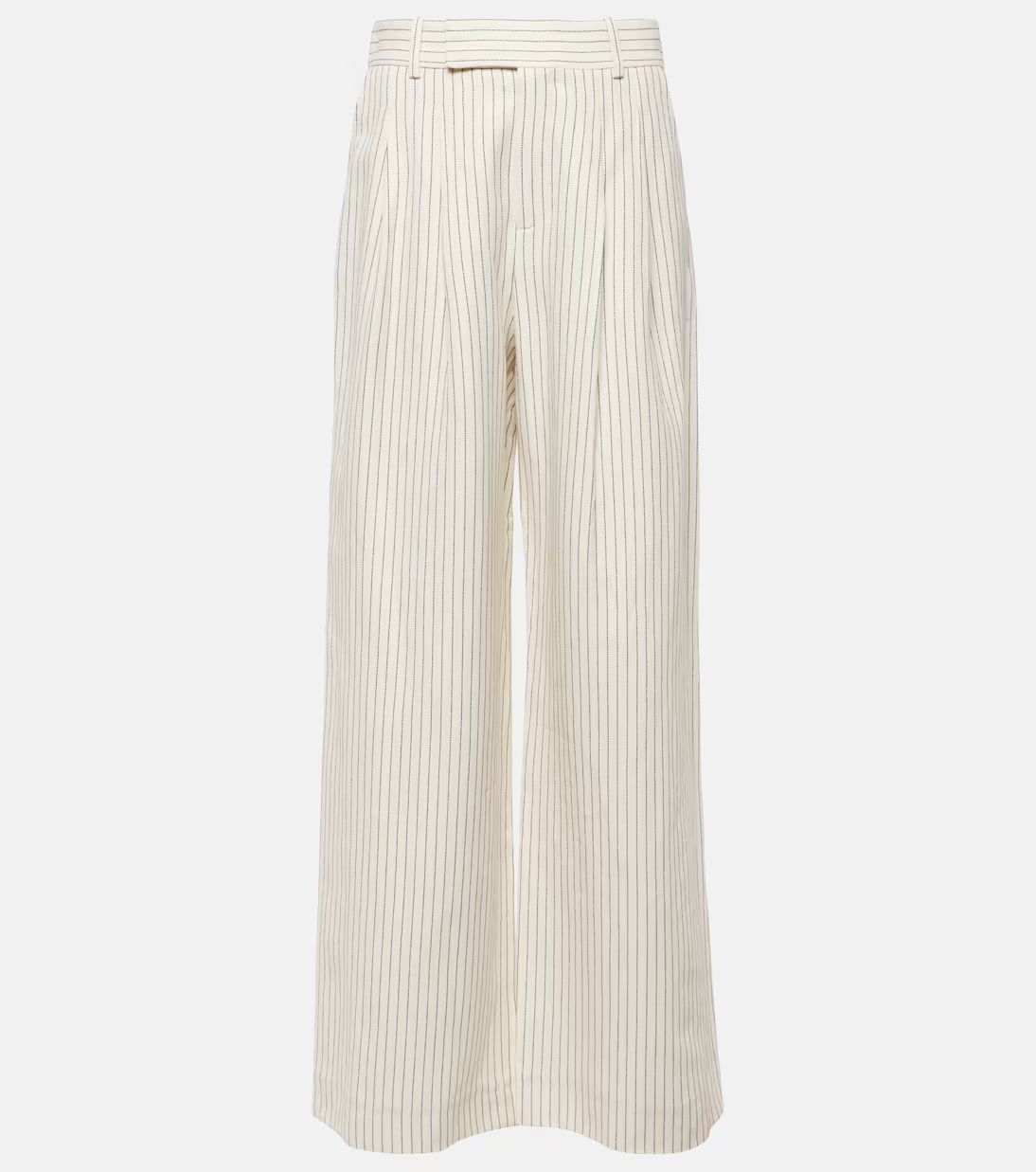 Mid-rise cotton and linen wide-leg pants | Mytheresa (UK)