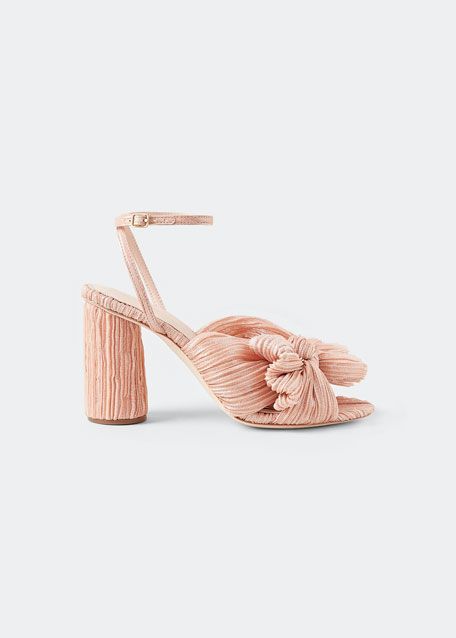 Loeffler Randall Camellia Metallic Knot Ankle-Strap Sandals | Bergdorf Goodman