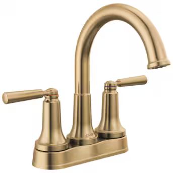 Delta Saylor Champagne Bronze 4-in centerset 2-handle WaterSense Bathroom Sink Faucet with Drain ... | Lowe's