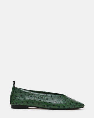 Steve Madden Women's Swanky Ostrich Pointed Toe Flats - Green - Size 7.5 - Leather | Steve Madden (US)
