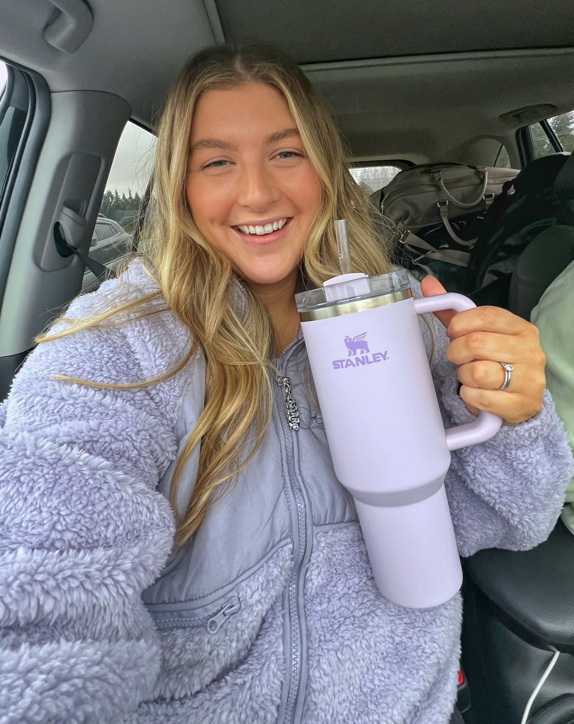 Jacket & Stanley! Wearing a size L in the color lilac