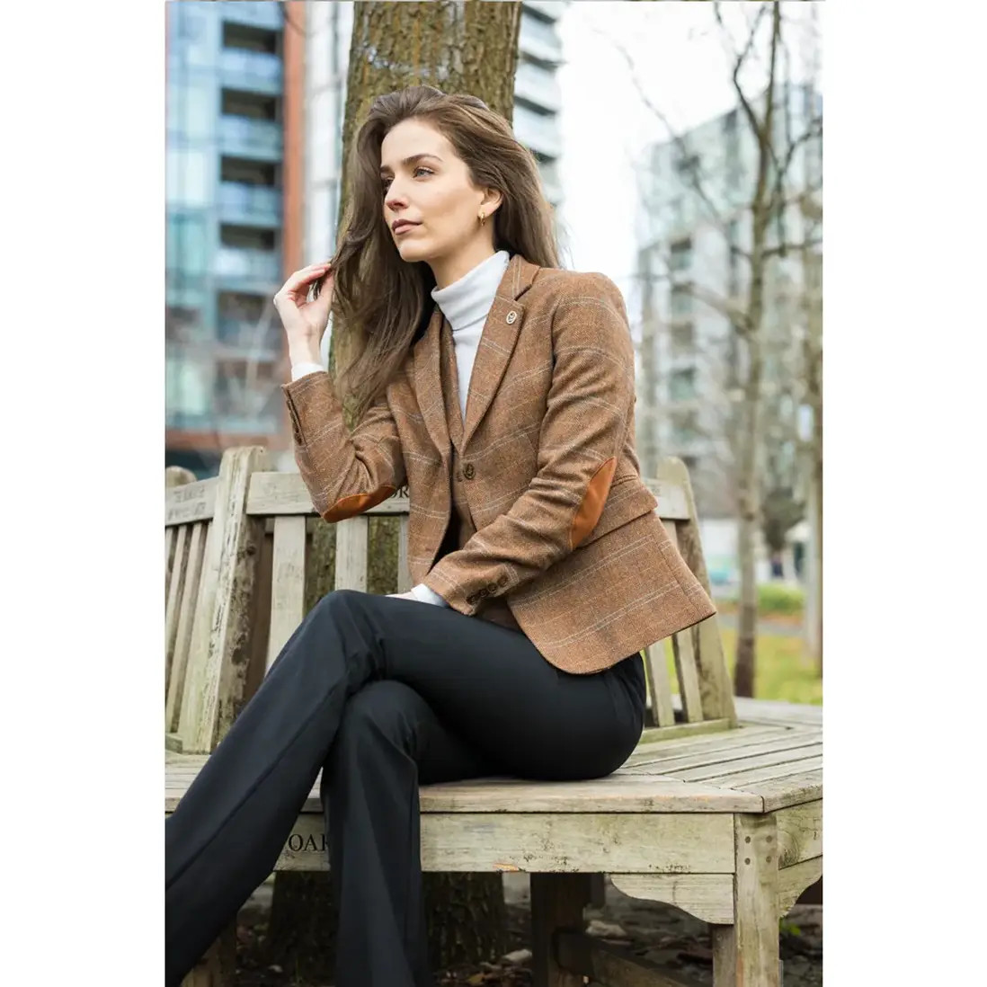 Suits | Women's 2 Piece Set Tweed Blazer Waistcoat in Herringbone Check | Infinity Leather | Debenhams UK