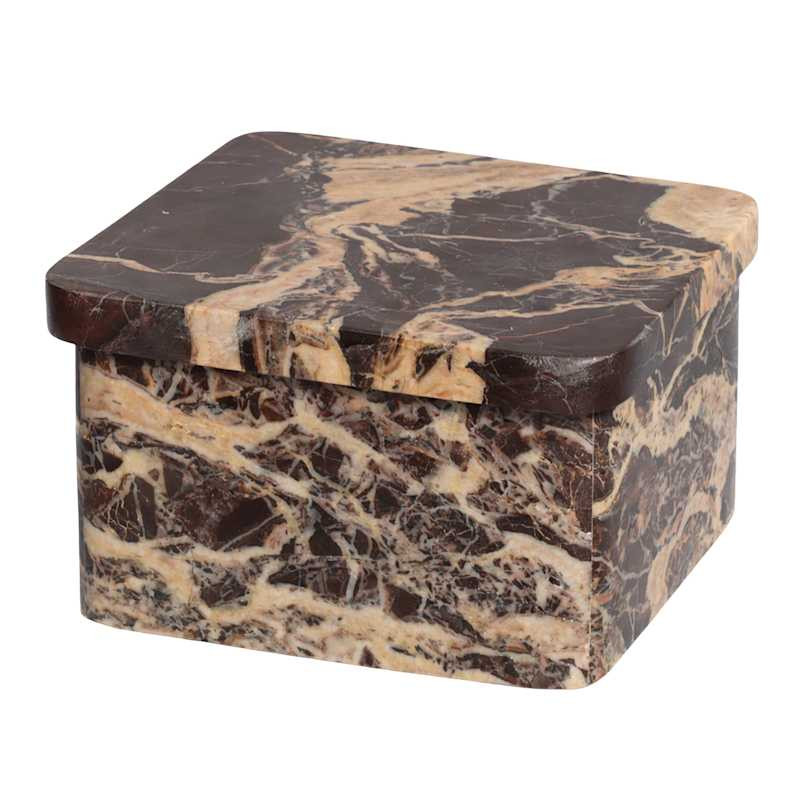 Red Marble Decorative Box, 5" | At Home