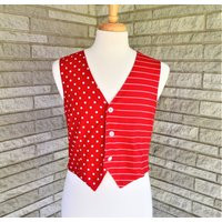 Vintage 1970S 1980S Red & White Vest | Etsy (US)