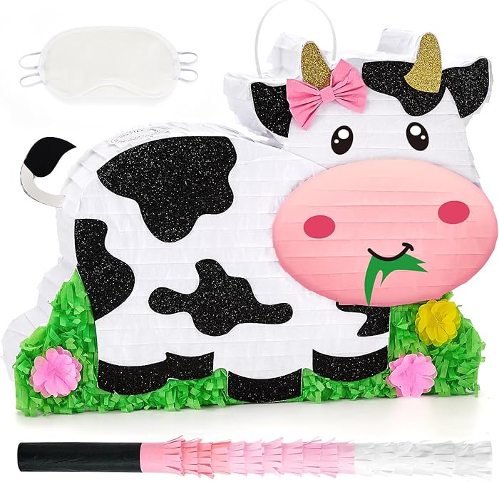 Dairy Cow Piñata - Farm Animal Party Game Cow Piñata for Girls Birthday Party Decorations Kids ... | Amazon (US)
