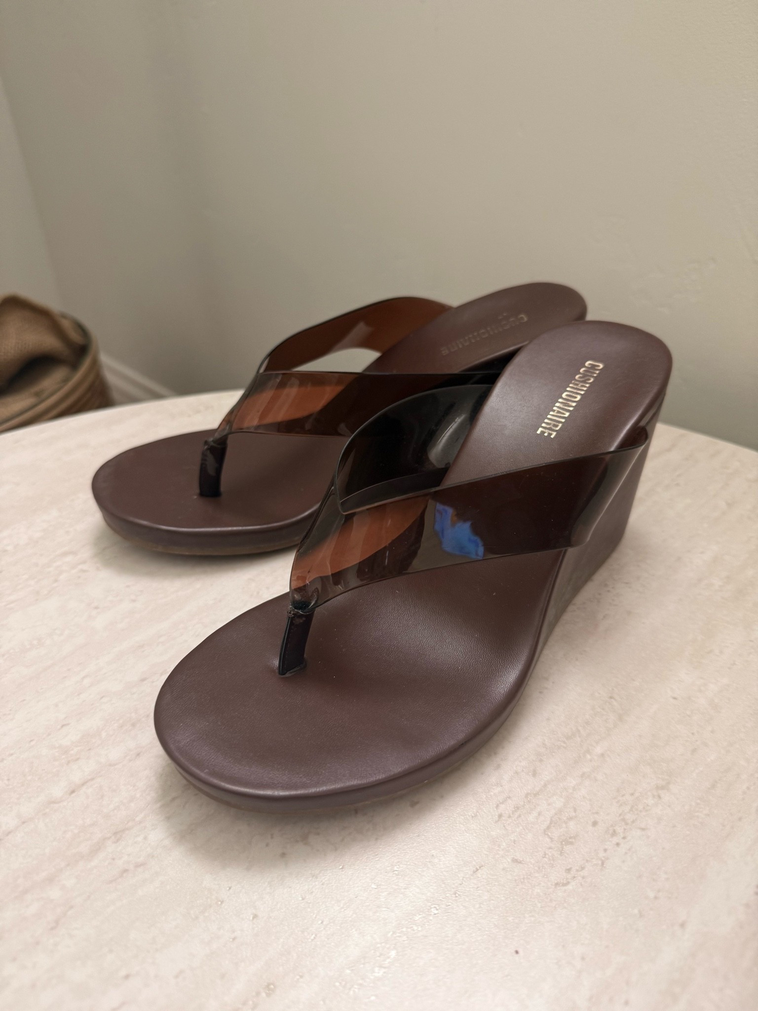 Brown Jelly Wedges 
Very comfy and true to size

#LTKOver40 #LTKTravel #LTKootd