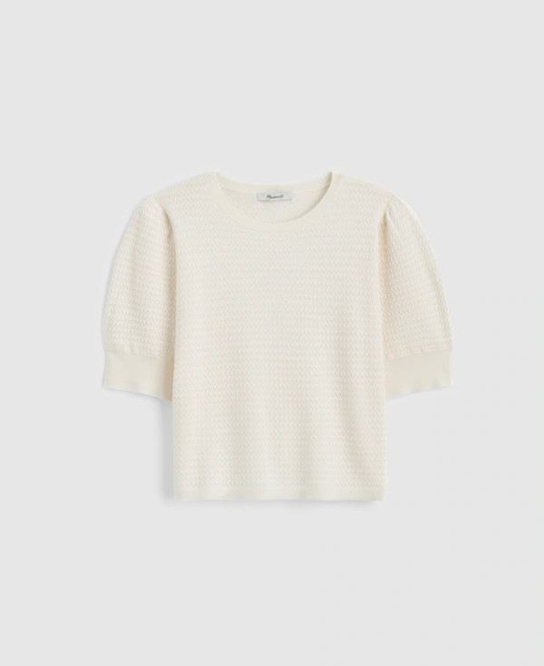Merino Wool-Silk Blend Puff-Sleeve Sweater Tee | Madewell | Madewell