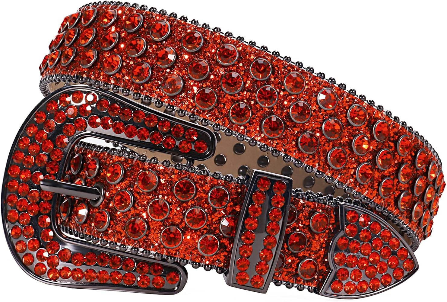TINIDI Luxury Strap Men Women Rhinestones Belt Western Bling Bling Crystal Diamond Studded Belts | Amazon (US)