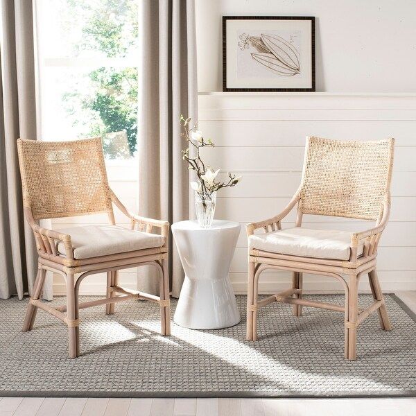 Safavieh Rural Woven Dining Donatella Natural White Wash Chair - 22" x 24" x 37" | Bed Bath & Beyond
