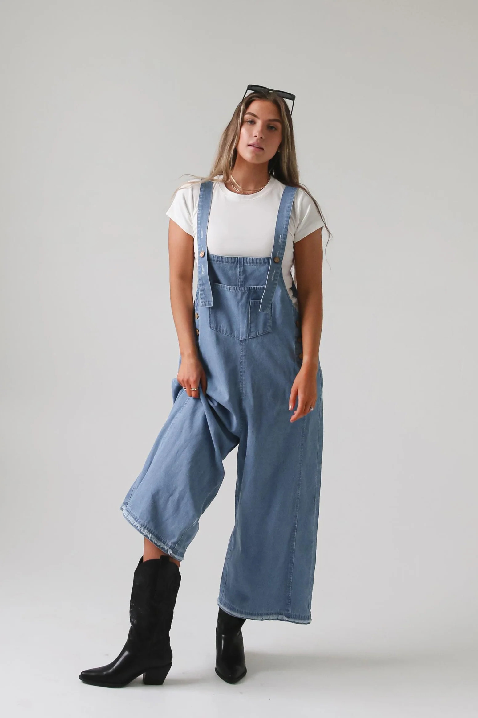Frankie Denim Overalls - Medium Wash | FEHRNVI