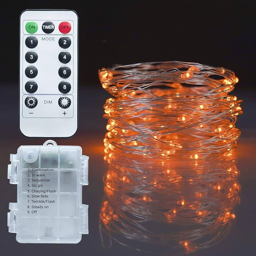 Twinkle Star Fairy Lights, 33ft 100 LED Battery Operated Waterproof String Lights with Remote, Ti... | Amazon (US)