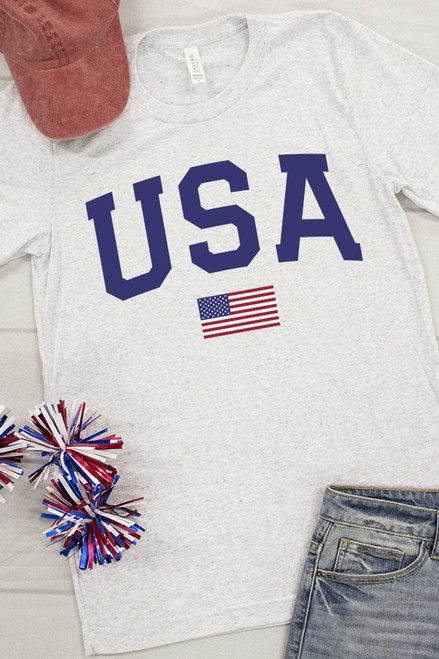 Athletic USA Flag Graphic Tee | The Pink Lily Boutique