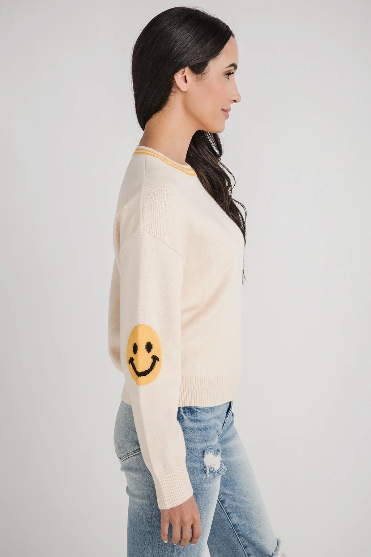 THML Smiley Sleeve Knit Sweater | Social Threads