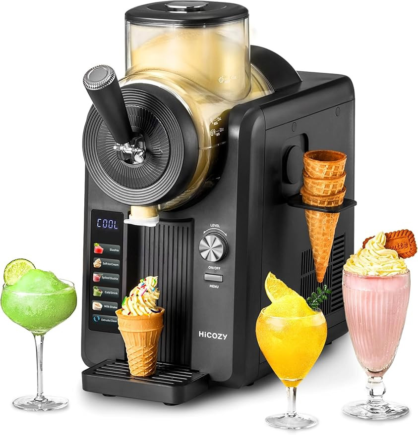 HiCOZY F3 Slushie Machine & Soft Serve Ice Cream Machine, No Ice Needed, Self-Cleaning, 5 Presets... | Amazon (US)