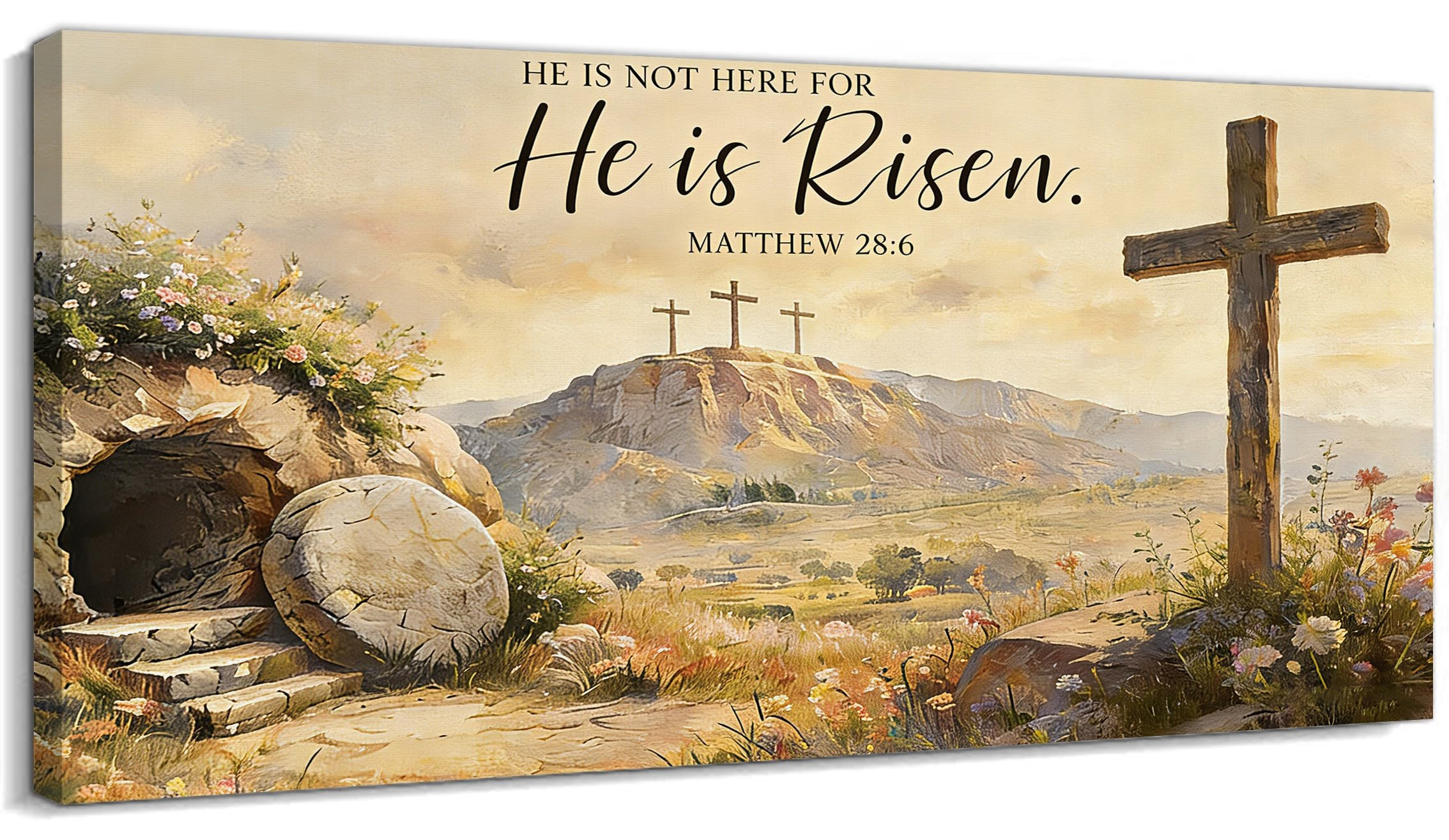 TIMUBA Easter Pictures Wall Decor - Religious Jesus Canvas Wall Art with Inspirational Empty Tomb... | Amazon (US)