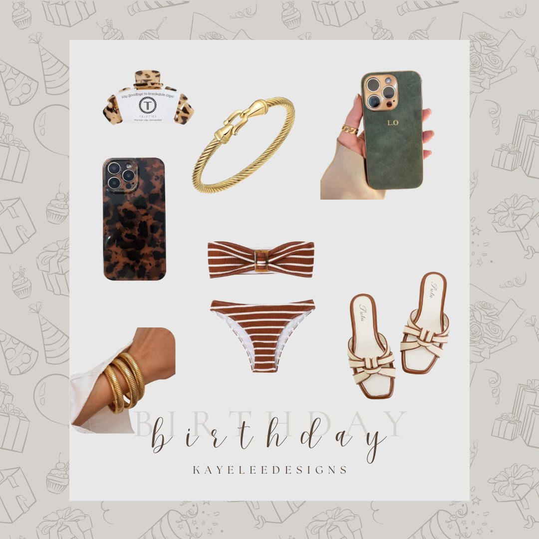 And the Birthday Wishlist continues! A few fun Amazon finds I’ve had my eye on—from the cutest striped bikini and summer slides to chic phone cases and gold jewelry staples.  

 