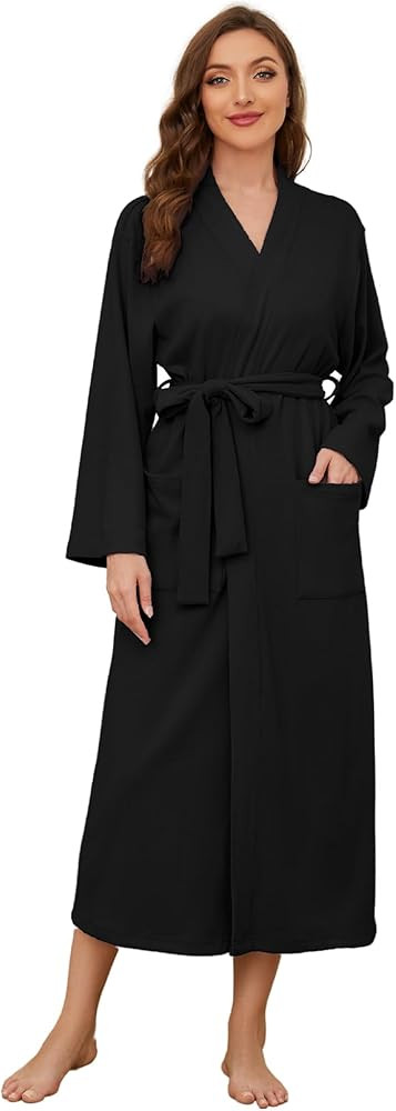 U2SKIIN Women Robes Long Knit Bathrobe Soft Sleepwear Comfortable Ladies Stretch Loungewear | Amazon (US)