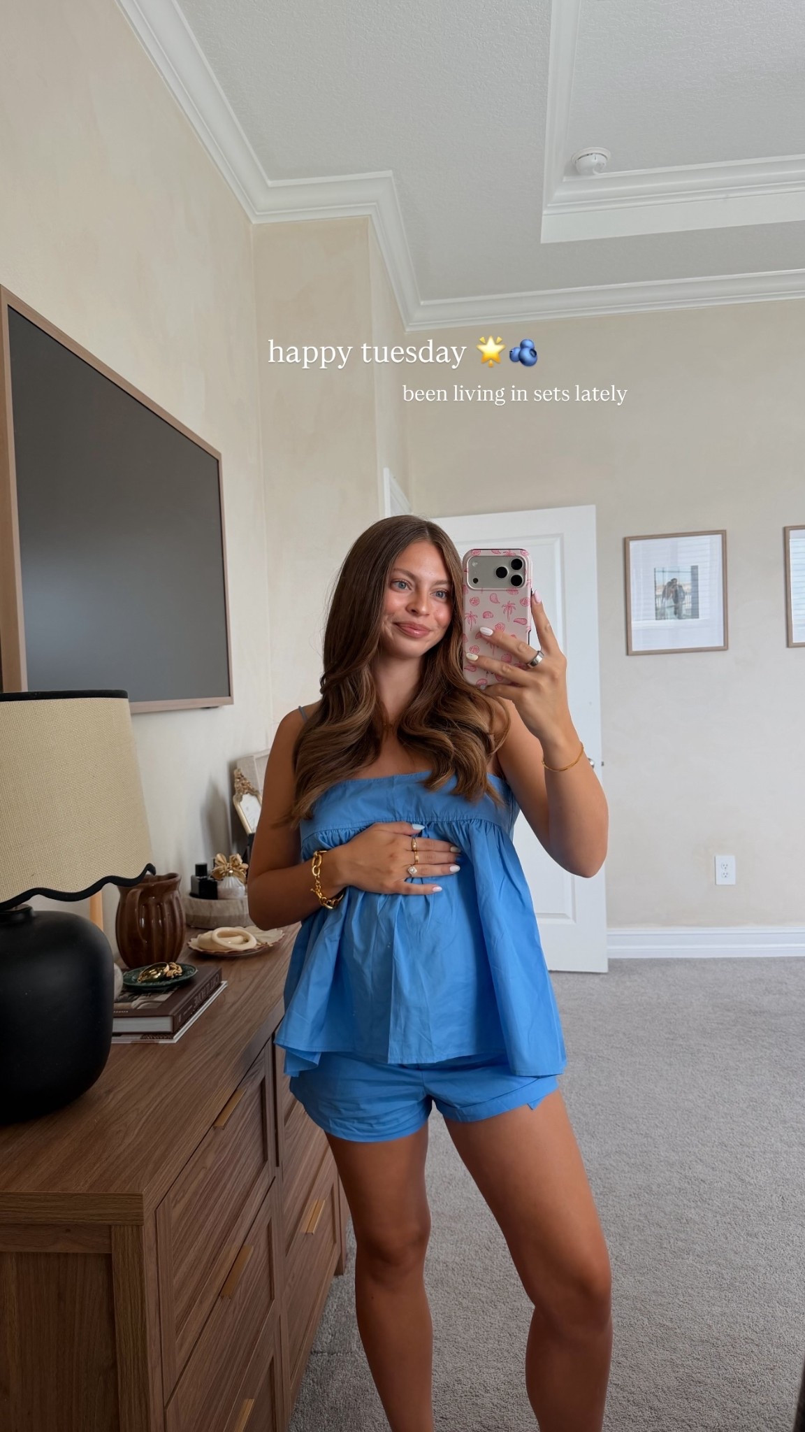 happy tuesday 🌟🫐 been living in sets lately. this @Petal & Pup set is so cute and the perfect shade of blue! linking other pregnancy approved sets!

#LTKootd #LTKSeasonal #LTKBump