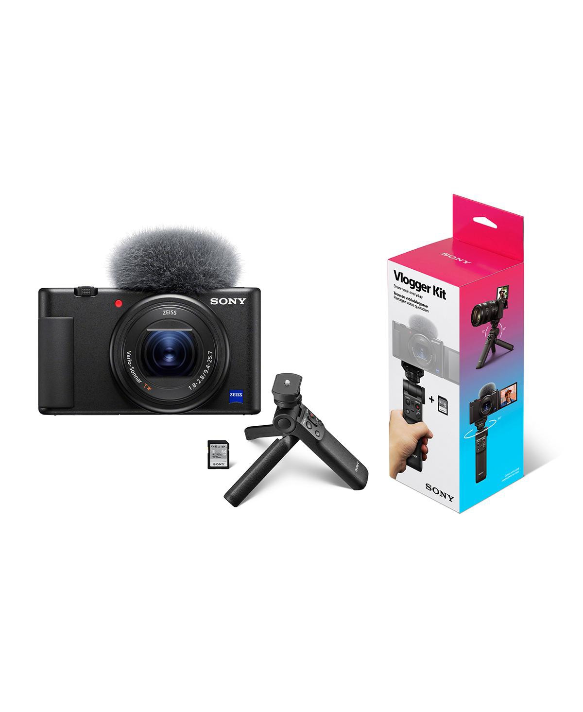 Sony Sony Zv-1 Compact 4K Hd Camera - With Sony ACCVC1 Vlogger Accessory Kit with Wireless Bluetooth Grip / Tripod (Gp-VPT2 Bt) and 64GB Uhs-ii Sd - B | Macy's