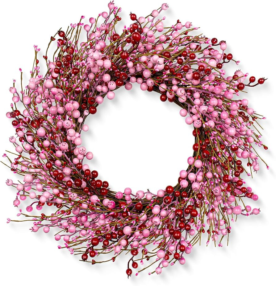Valentines Day Wreath 22 Inch Valentines Day Wreaths for Front Door Artificial Valentine’s Day ... | Amazon (US)