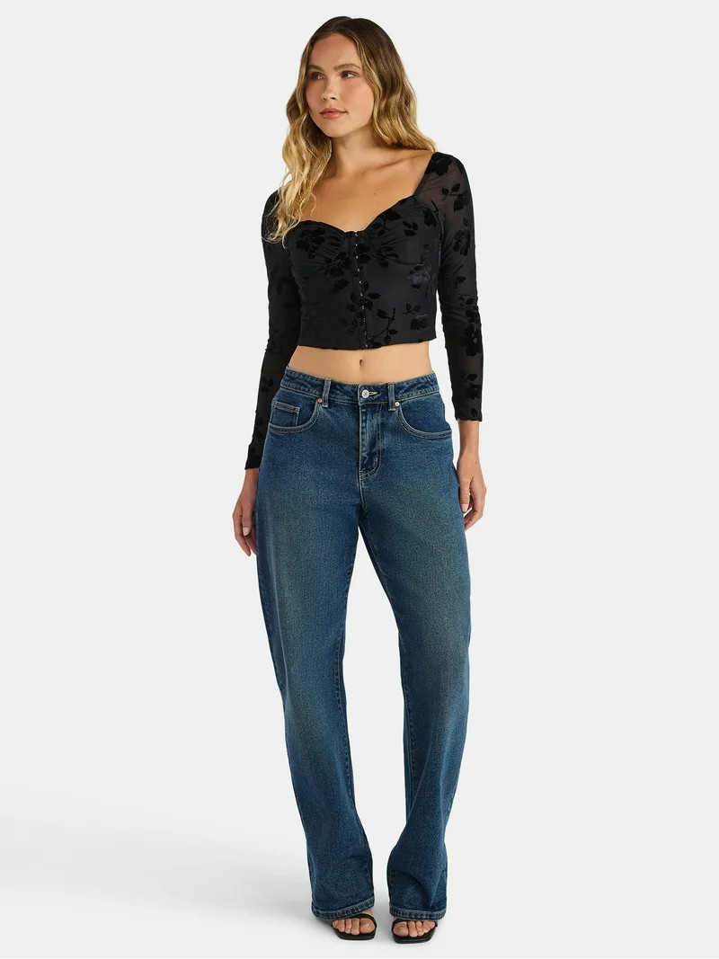 Madden NYC Women's Corset Top with Long Sleeves, Sizes XXS-XXL | Walmart (US)