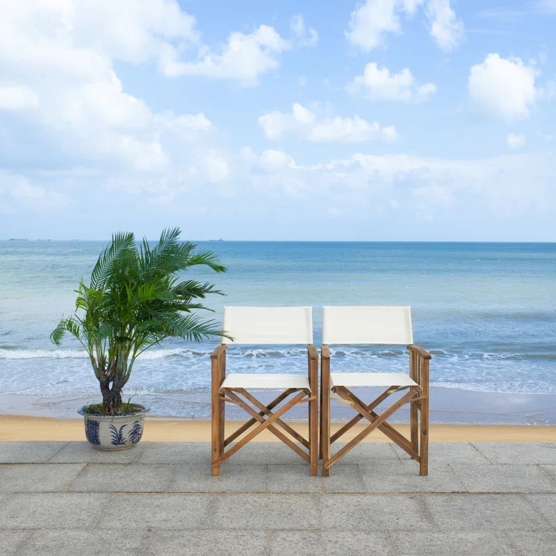 Woodacre Outdoor Dining Armchair with Cushion (Set of 2) | Wayfair North America