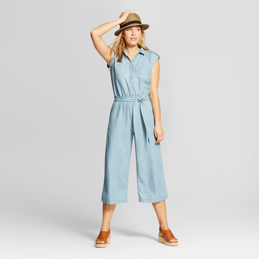 Women's Denim Jumpsuit - Spenser Jeremy Blue 8 | Target
