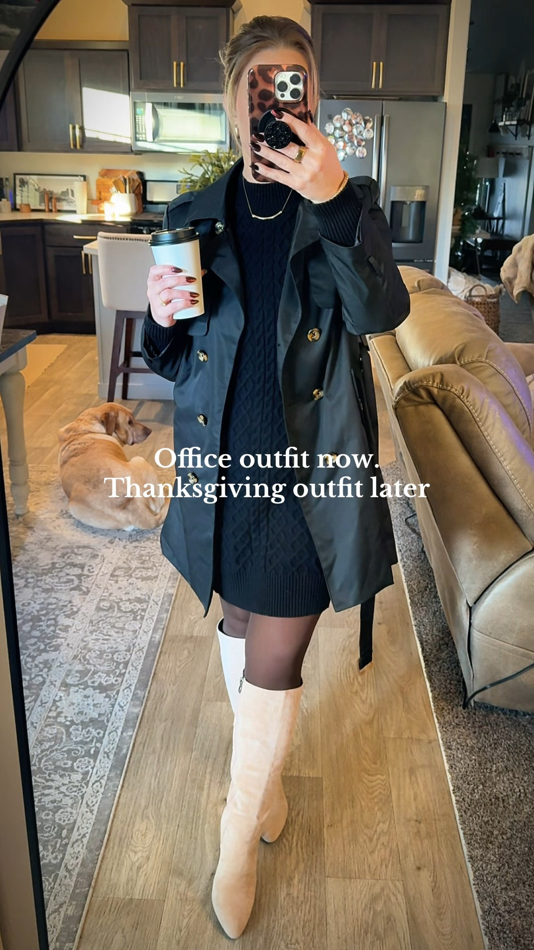Love a multipurpose outfit- this black sweater dress works perfect for the office, date night or holiday dinner parties! #thanksgivingoutfit #sweaterdress #officestyle

#LTKHoliday #LTKootd #LTKMidsize