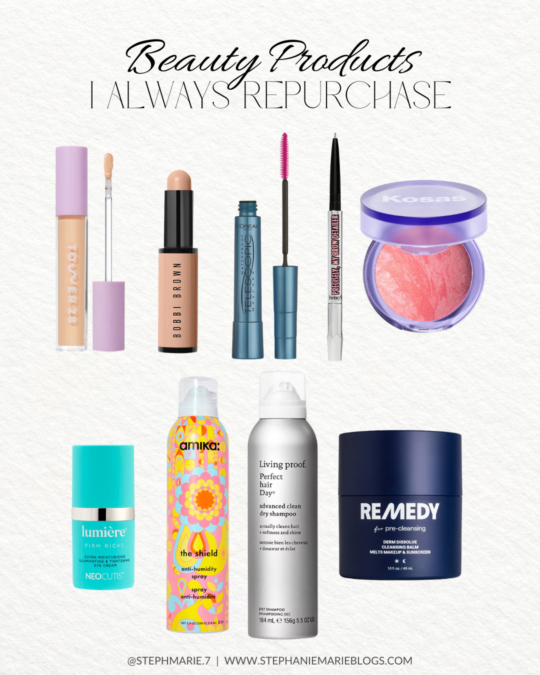 The beauty products I always come back to! These are the tried-and-true makeup, hair, and skincare favorites I’ve repurchased over and over again because they simply work. 

 #LTKSeasonal #LTKOver40 #LTKBeauty