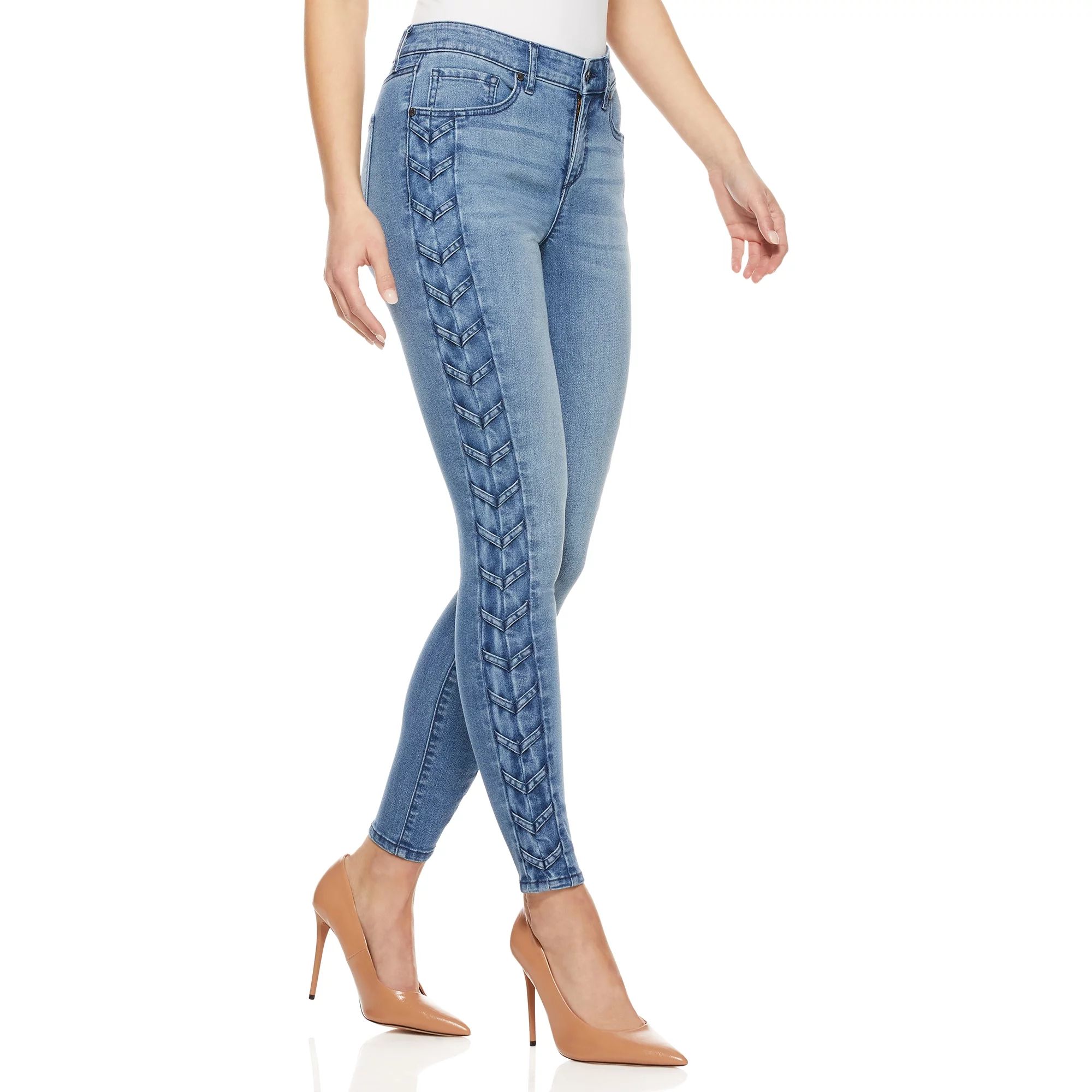 Sofia Jeans by Sofia Vergara Women's Side Lace Skinny Ankle Jeans | Walmart (US)