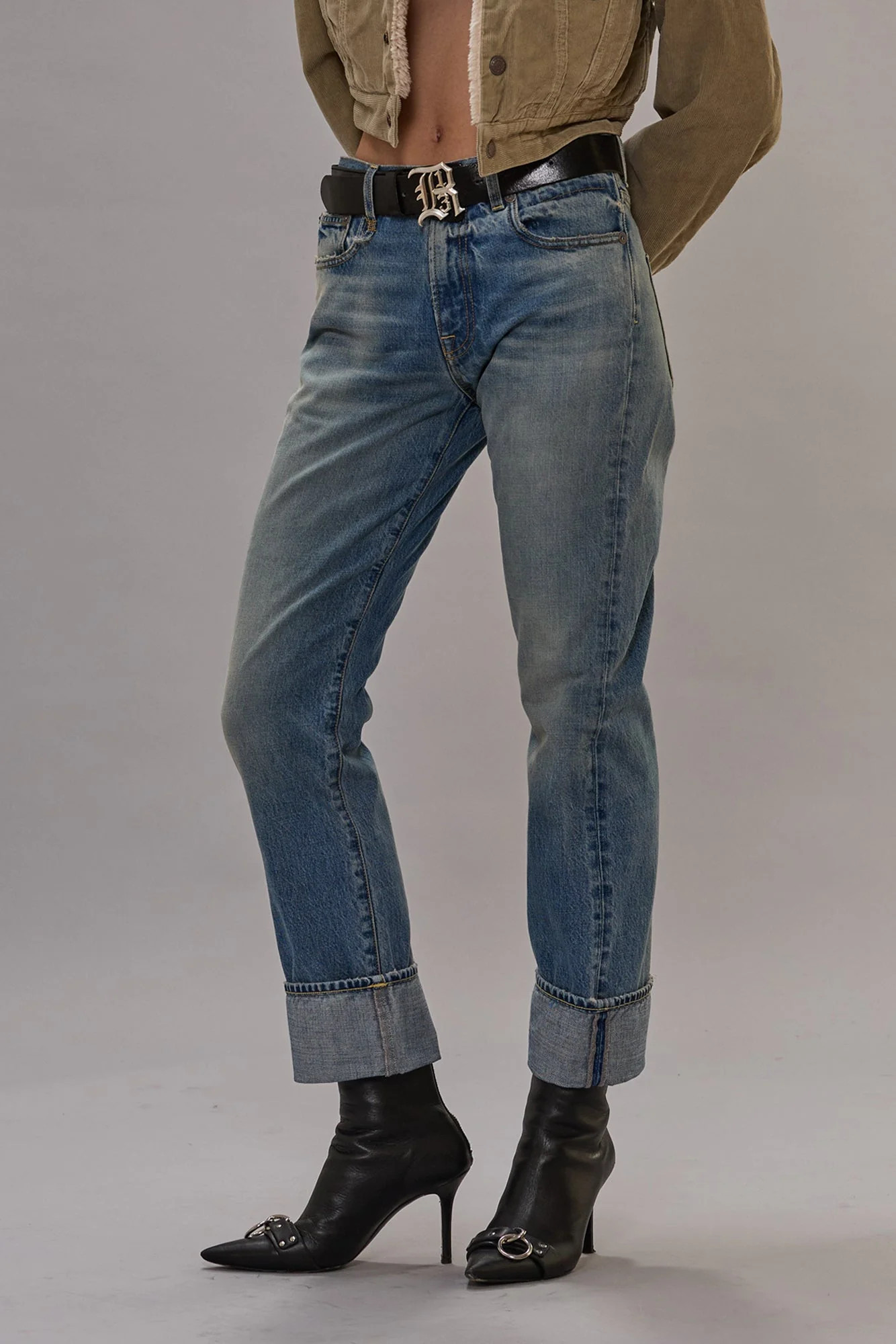R13 Cuffed Romeo Jean - Merrin Blue / 28 | R13