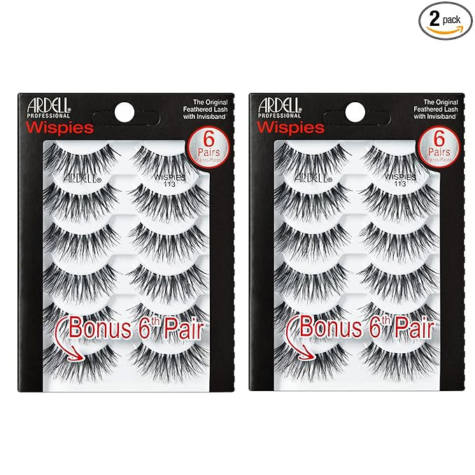 Ardell Wispies Eyelashes – Multi-Dimensional, Natural Lashes Strips, 6 Pairs x 2 Pack | Amazon (US)