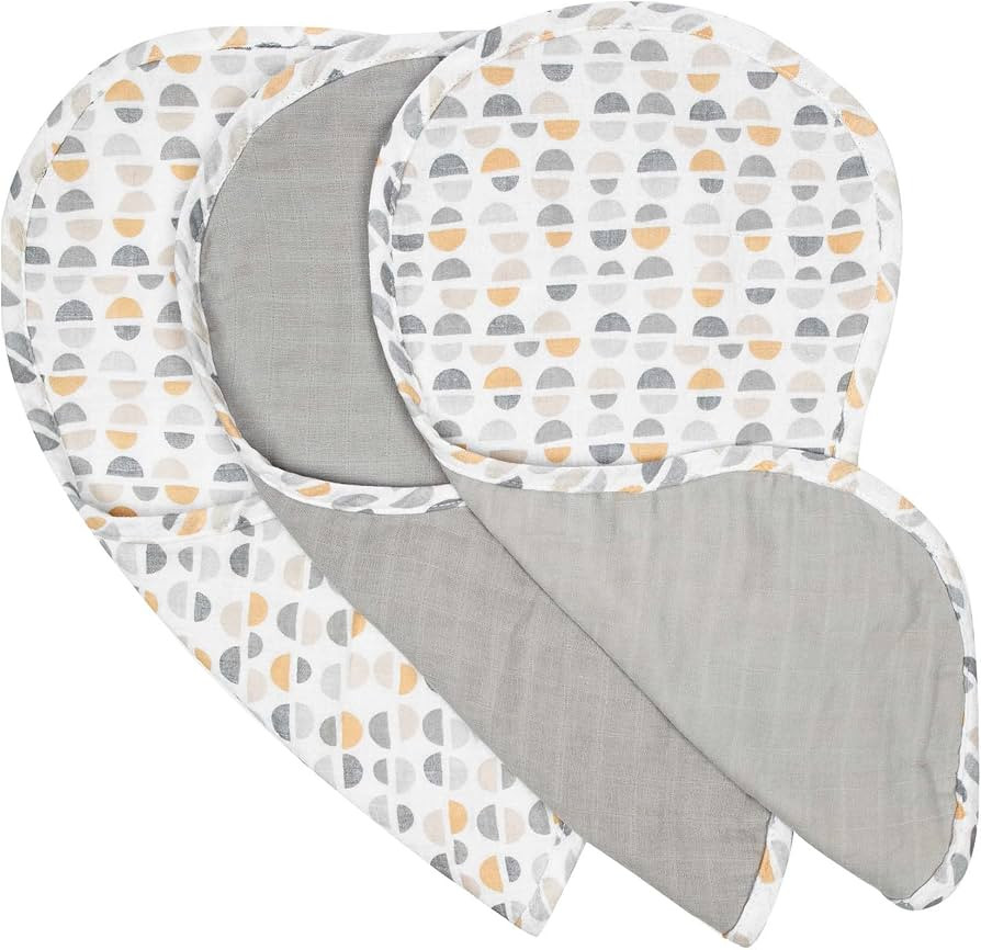 Boppy 100% Cotton Muslin Burp Cloth, Gray Gold Truffles, Coordinating Design, Pack of 3, Soft and... | Amazon (US)
