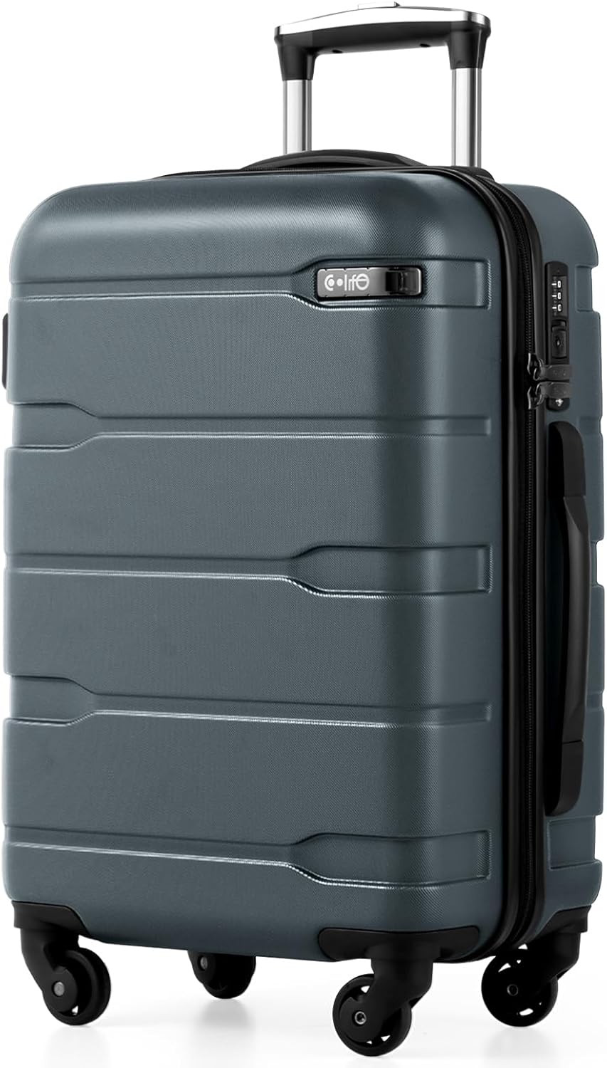 Coolife Carry On Luggage 22x14x9 Airline Approved Hardside PC+ABS Suitcase with TSA Lock, Lightwe... | Amazon (US)