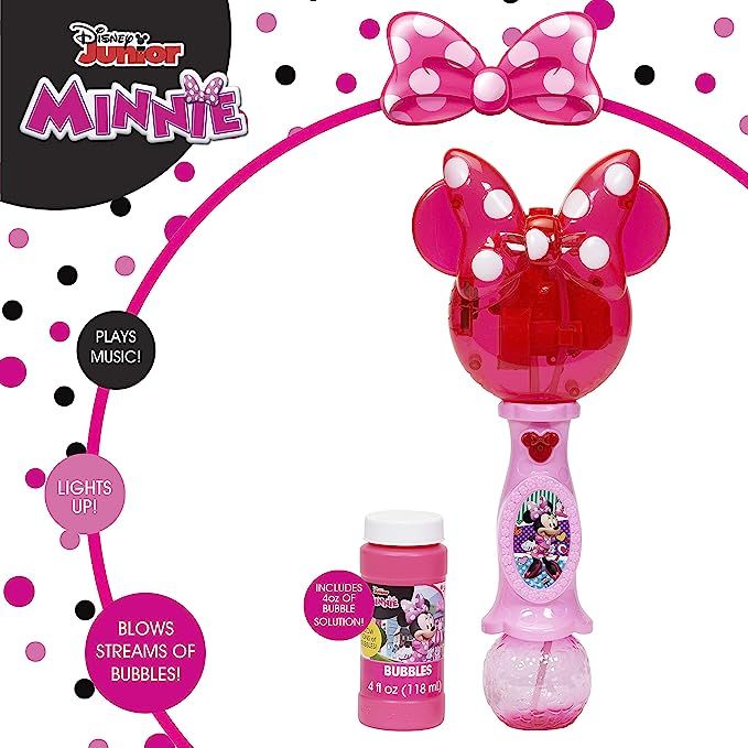 Little Kids Disney Minnie Mouse Light and Sound Musical Bubble Wand, Includes Bubble Solution, Mu... | Amazon (US)