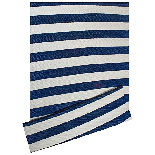 DII Outdoor Rug Collection Reversible Woven Stripe, 4x6-Feet, Navy & White | Amazon (US)