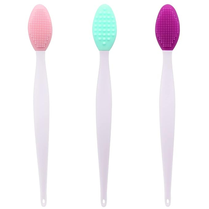 Lip Brush Tool,Double-Sided Silicone Exfoliating Lip Brush (3PCS) | Amazon (US)