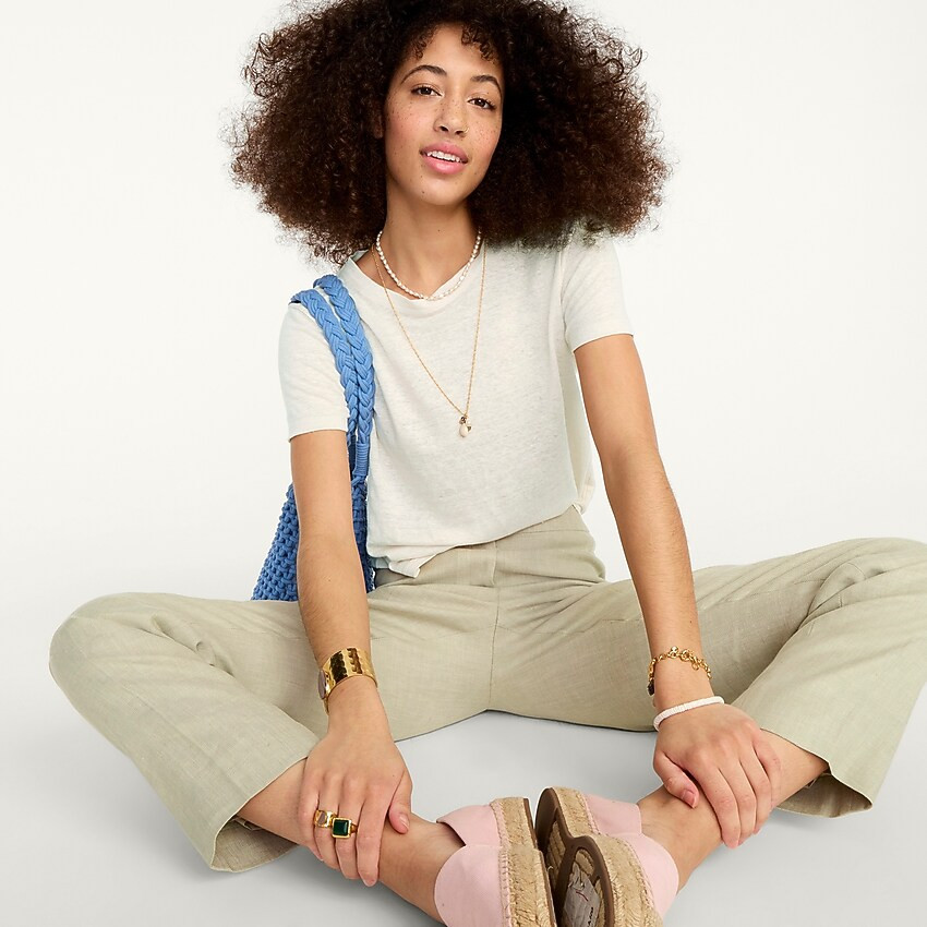 Relaxed linen crewneck T-shirt | J. Crew US