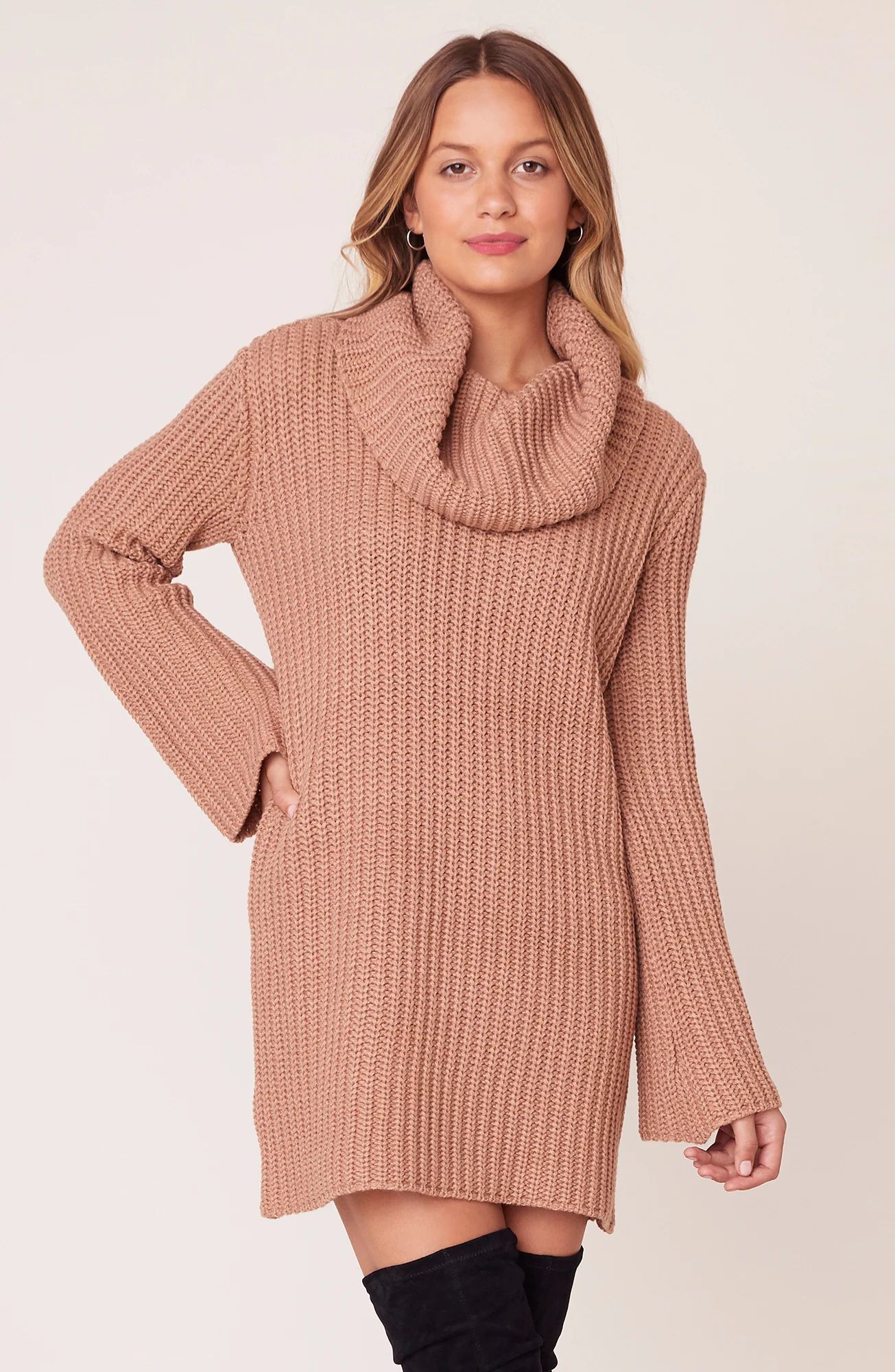 Couldn't Be Sweater Cowl Neck Sweater Dress | BB DAKOTA