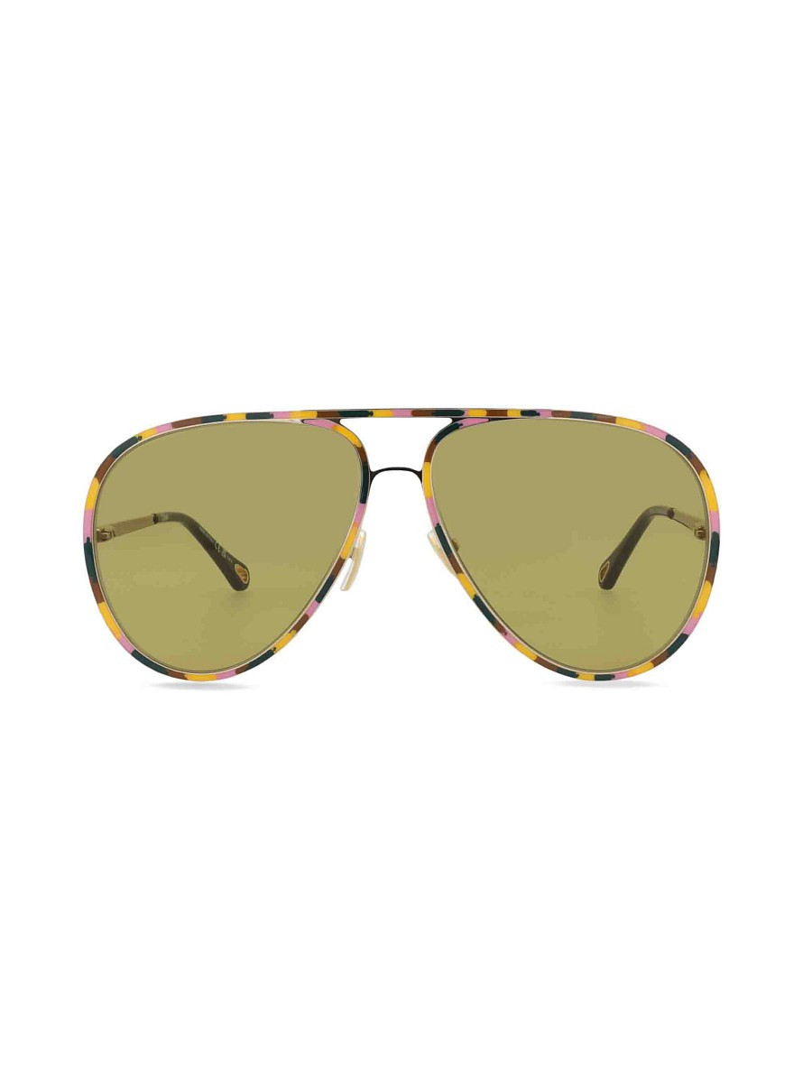 Chloé Women's 63MM Aviator Sunglasses - Gold | Saks Fifth Avenue OFF 5TH