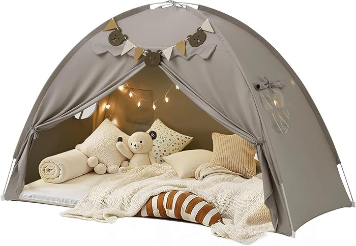 Twin Bed Tent, Bed Canopy Bunk Bed Tent with Stars Lights & Flags, Breathable Sleeping Tent, Priv... | Amazon (US)