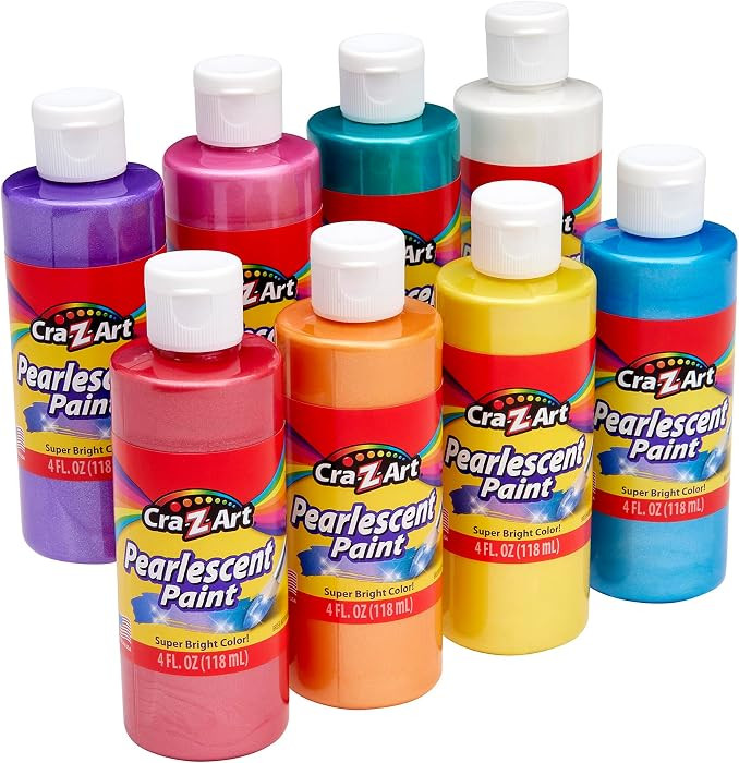 Cra-Z-Art Washable Pearlescent Paint Bulk Pack 8ct, Assorted Colors 4oz each bottle | Amazon (US)