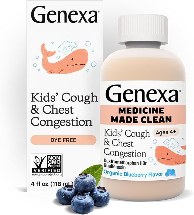 Genexa Kids’ Clean Cough & Chest Congestion Medicine, Dye Free, 0% Artificial Additives, Multi-... | Amazon (US)