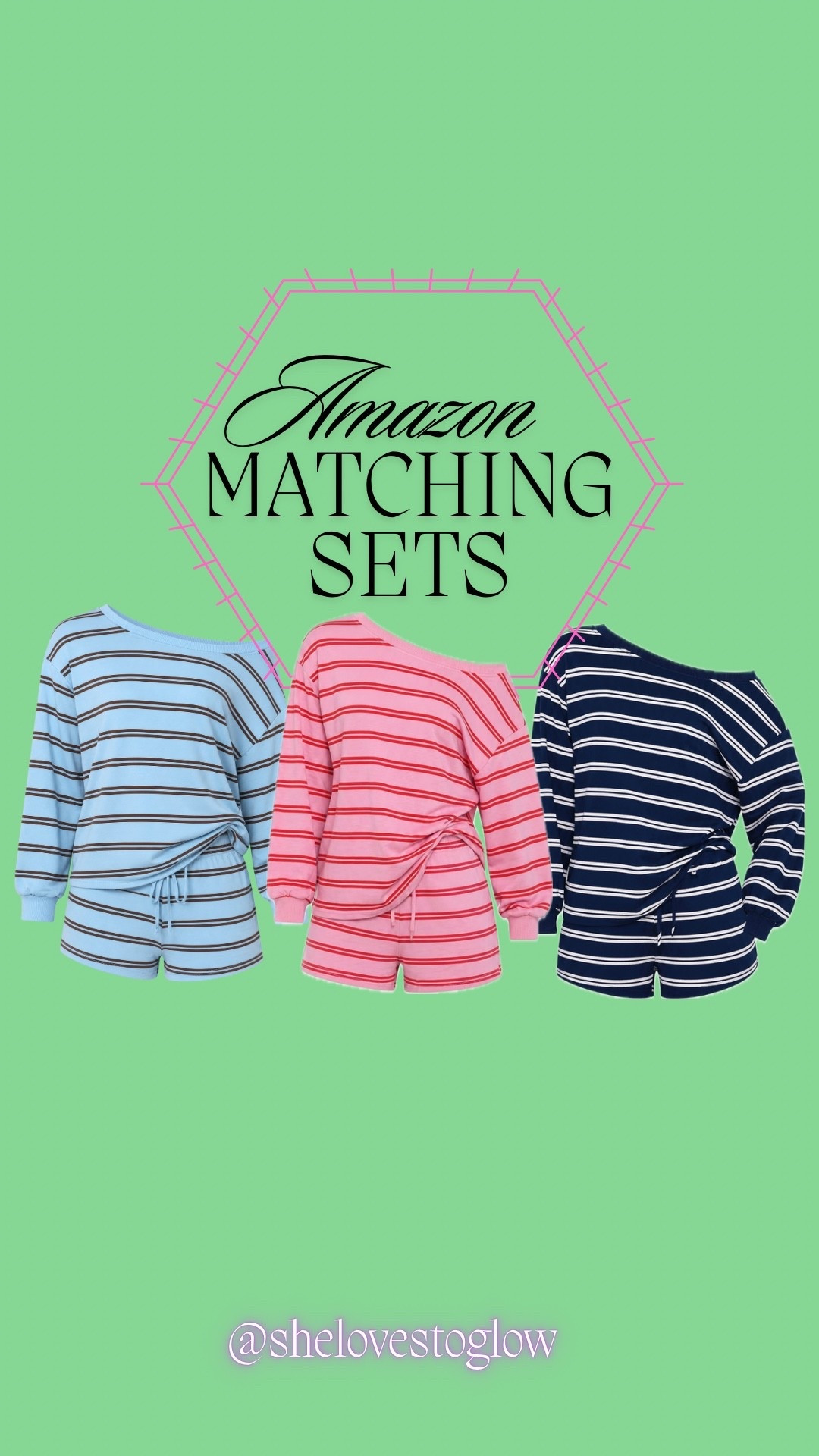 Okay these Amazon matching sets are giving cozy fall vibes and I can’t stop thinking about them 🍂 Found the softest striped two-piece lounge sets on Amazon: long sleeve top + shorts, perfect for lounging around the house, running errands, or a comfy travel outfit. Available in baby blue, pink, and navy stripe, and more! honestly I’m obsessed with all three colorways. The fabric is so soft and the fit is oversized/relaxed without looking sloppy!

#LTKActive #LTKmomlife #LTKootd