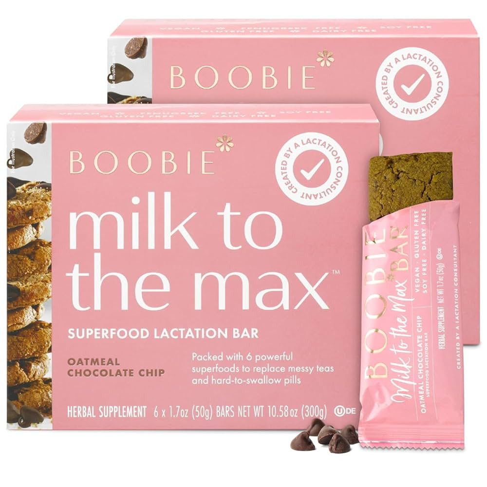 Boobie Bar Superfood Oatmeal Chocolate Chip Lactation Bar for Breastfeeding Moms to Increase Milk... | Amazon (US)