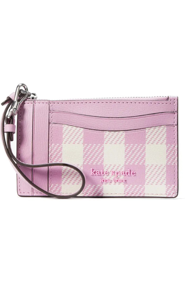Kate Spade New York morgan gingham field print wristlet card case | Nordstrom | Nordstrom