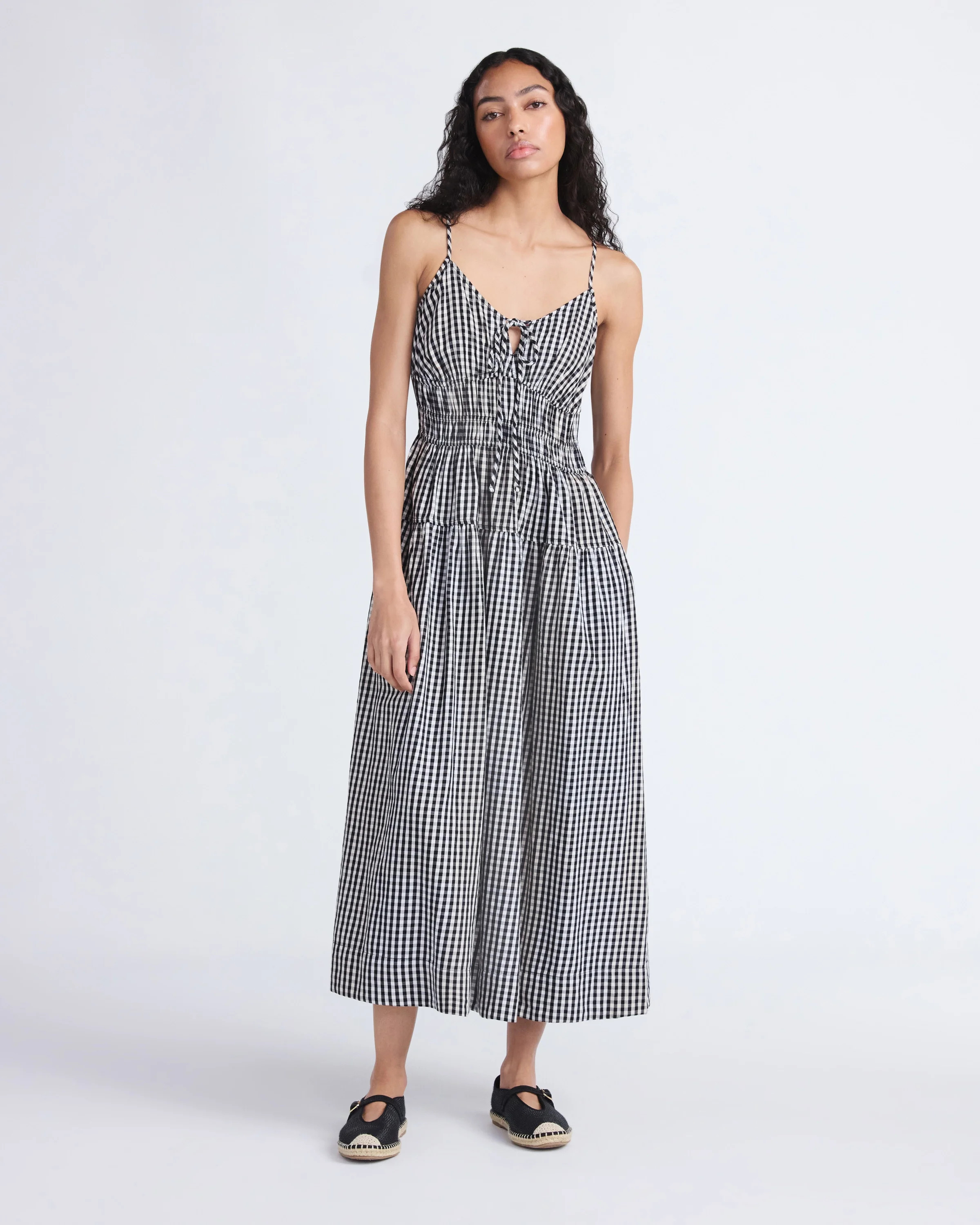 Free Assembly Women's and Women's Plus Smocked Cotton Maxi Dress, Sizes XS-4X | Walmart (US)