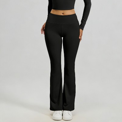 Women's High Waisted Yoga Pants Soft Bootcut Leggings Workout Long Pants for Gym Black XL | Target